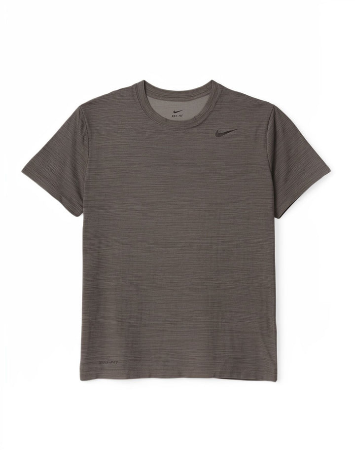 Nike T-Shirt Homme Gris Moyen Rayé Polyester