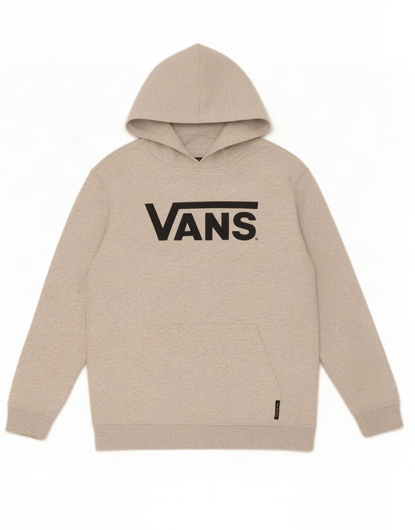 Vans Jungen-Pullover mit grafischem Kapuzenpullover, 14–15 Jahre, XL, grau gefleckte Baumwolle