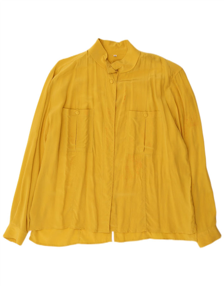 Brigitte Both Womens Shirt IT 46 Large Yellow Silk