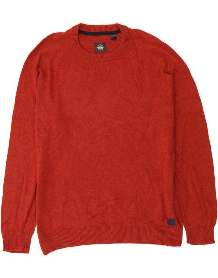 DOCKERS Mens Crew Neck Jumper Sweater XL Red Cotton Vintage Dockers and Second-Hand Dockers from Messina Hembry 