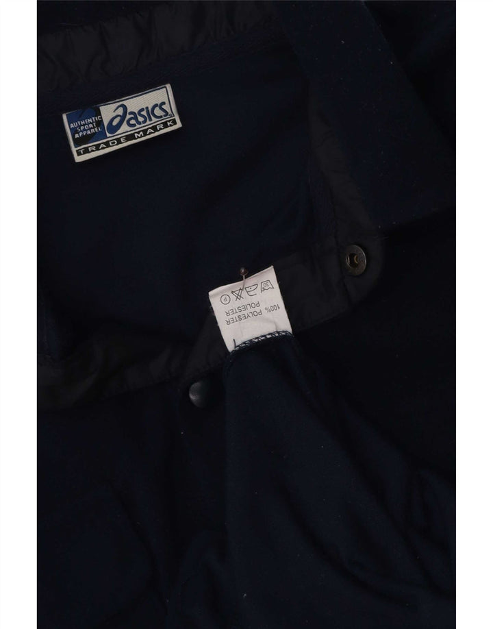 Asics Mens Lumberjack Fleece Shirt Large Navy Blue Polyester