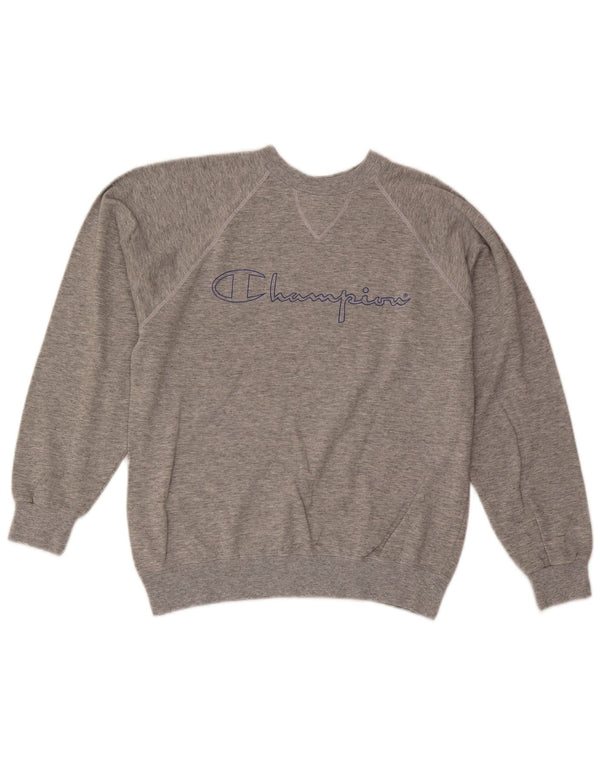 Felpa grafica da uomo Champion, maglione piccolo grigio screziato