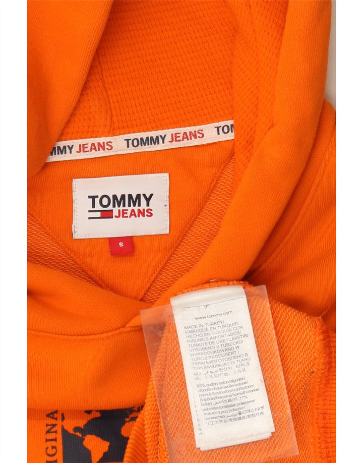 TOMMY HILFIGER Suéter masculino com capuz grande e pequeno algodão laranja