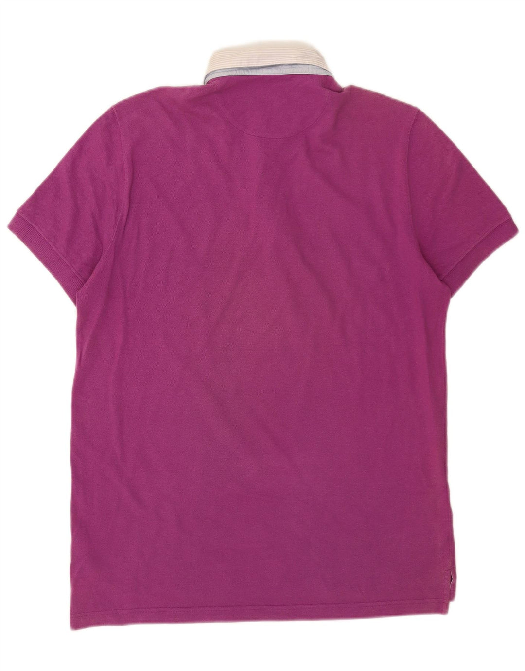 Massimo Dutti Mens Polo Shirt Medium Pink Colourblock Cotton