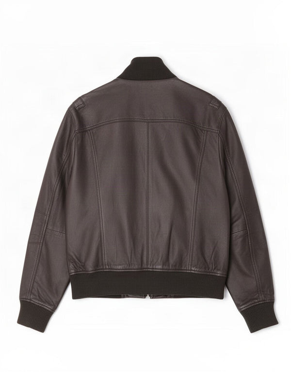 Gipsy Mens Bomber Leather Jacket UK 38 Medium Black