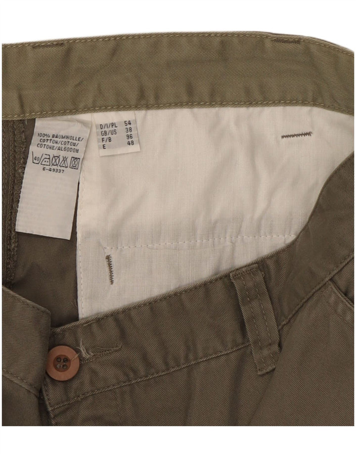 Vintage Mens Cargo Shorts W38 XL Khaki Cotton