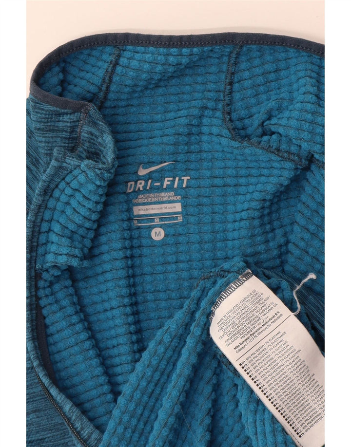 Nike Mens Dri Fit Zip Neck Pullover Tracksuit Top Medium Blue Flecked