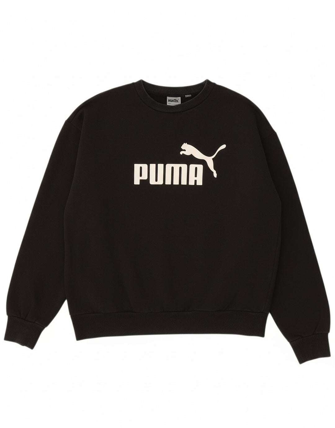 PUMA Womens Graphic Sweatshirt Jumper UK 14 Medium Black