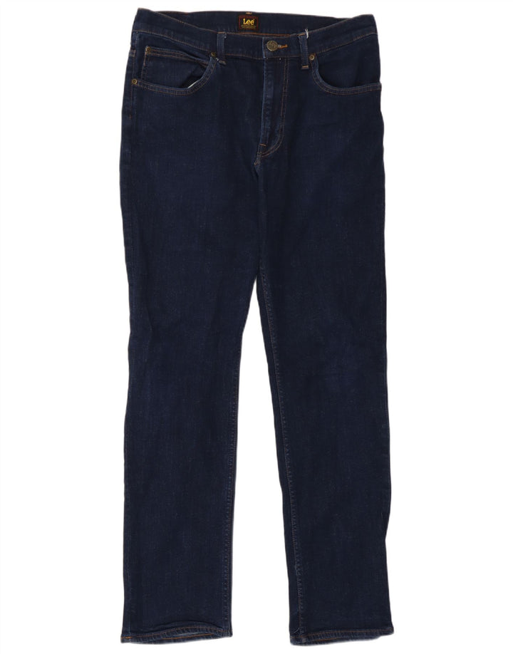 Lee Womens Brooklyn Straight Jeans W33 L29 Navy Blue Cotton