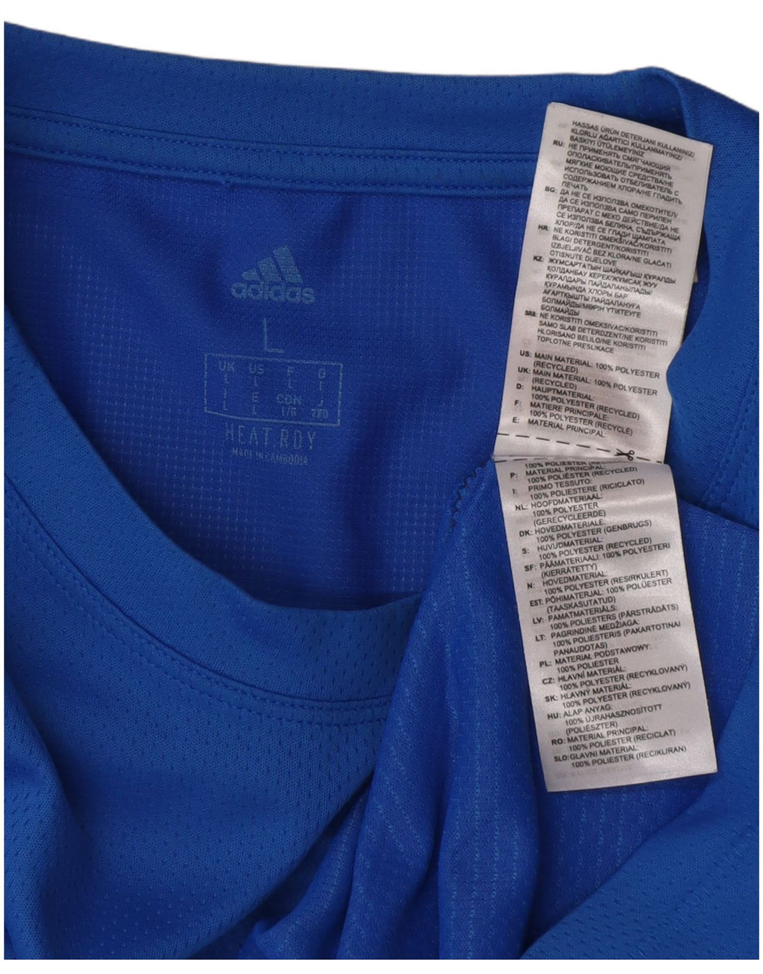 Adidas Herren Grafik T-Shirt Top Large Blau Polyester