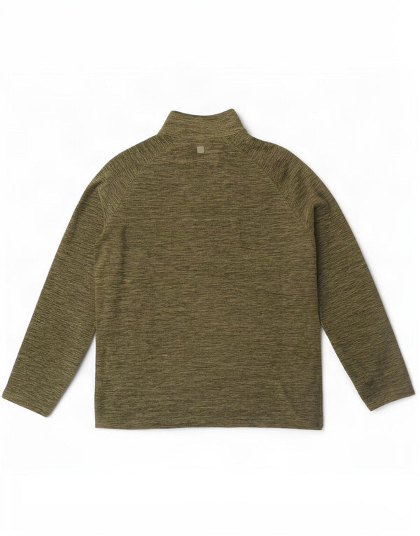 Mountain Warehouse Herre Zip Neck Fleece Jumper Medium Khaki Flecked
