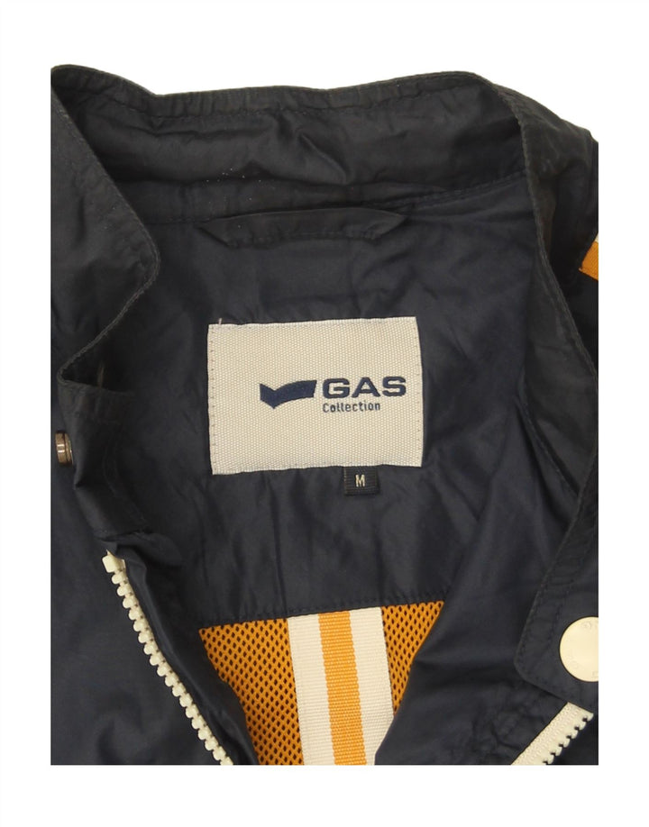 GAS Mens Bomber Jacket UK 38 Medium Navy Blue Colourblock Vintage Gas and Second-Hand Gas from Messina Hembry 