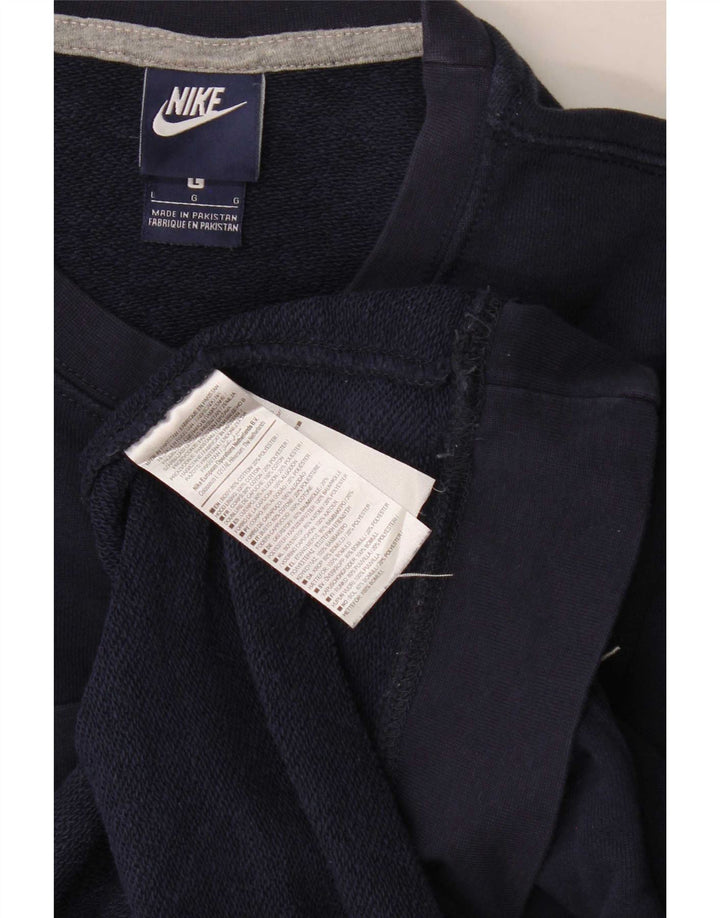 Hanorac pentru bărbați Nike Pulover mare din bumbac bleumarin