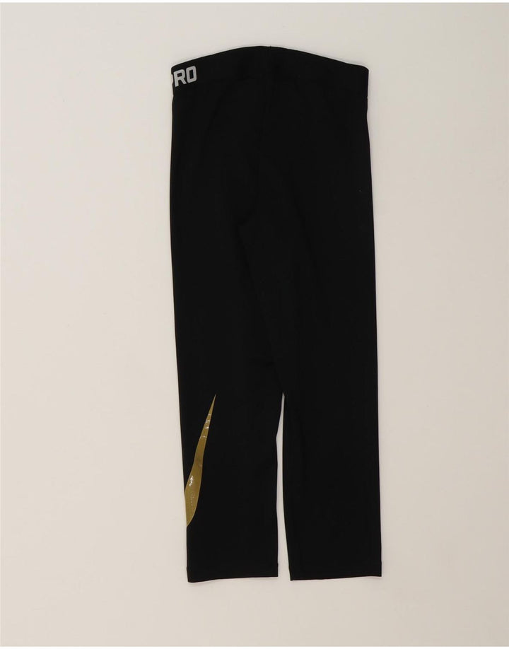 NIKE Womens Dri Fit Graphic Tracksuit Trousers UK 10 Small Black Polyester Vintage Nike and Second-Hand Nike from Messina Hembry 