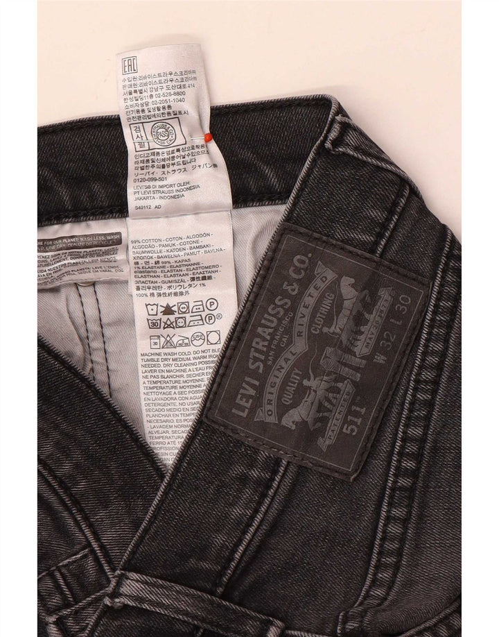 Calça Jeans Levis 511 Slim Masculina W32 L30 Cinza Algodão
