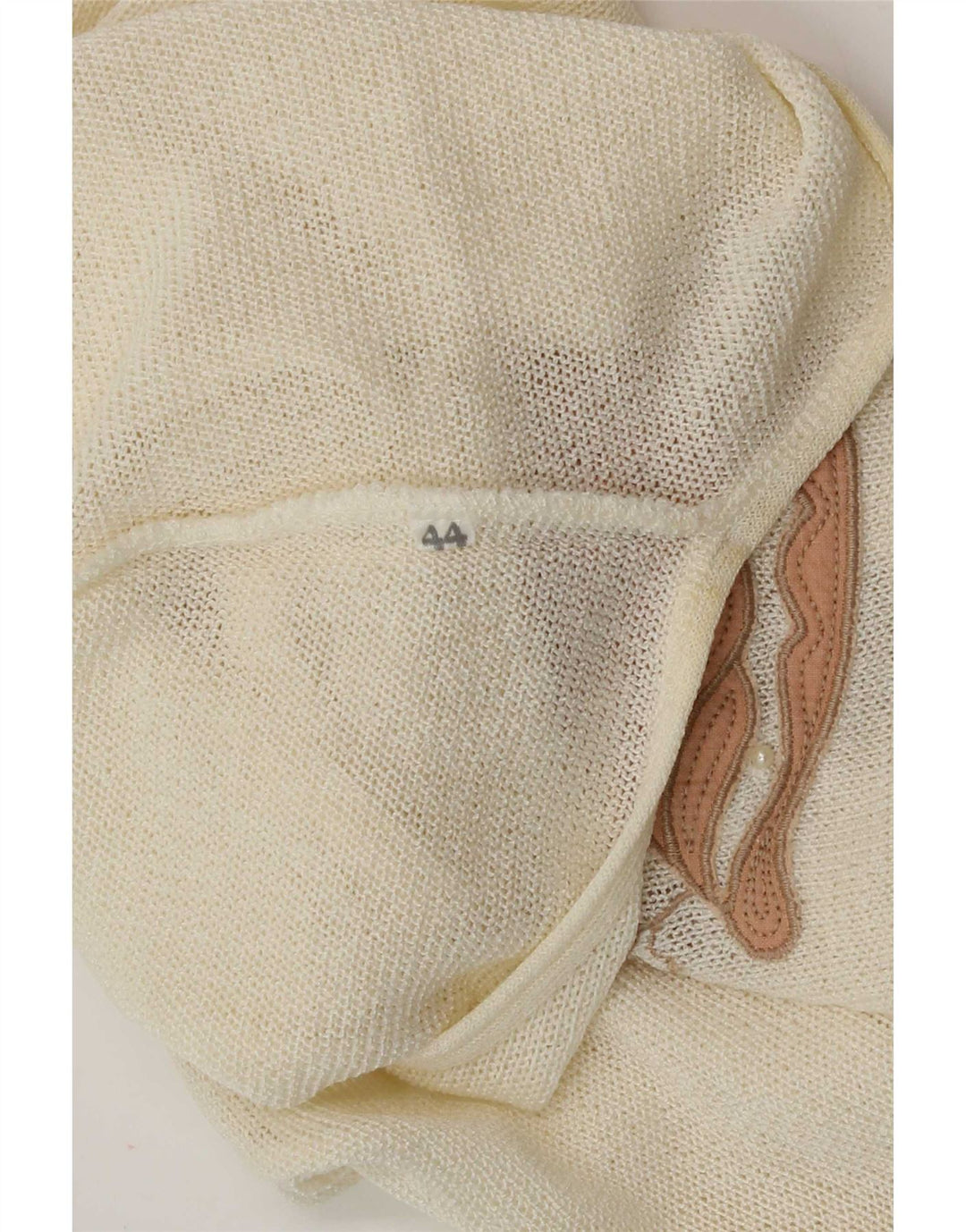 Vintage Womens Sleeveless Blouse Top IT 44 Medium Off White Acrylic