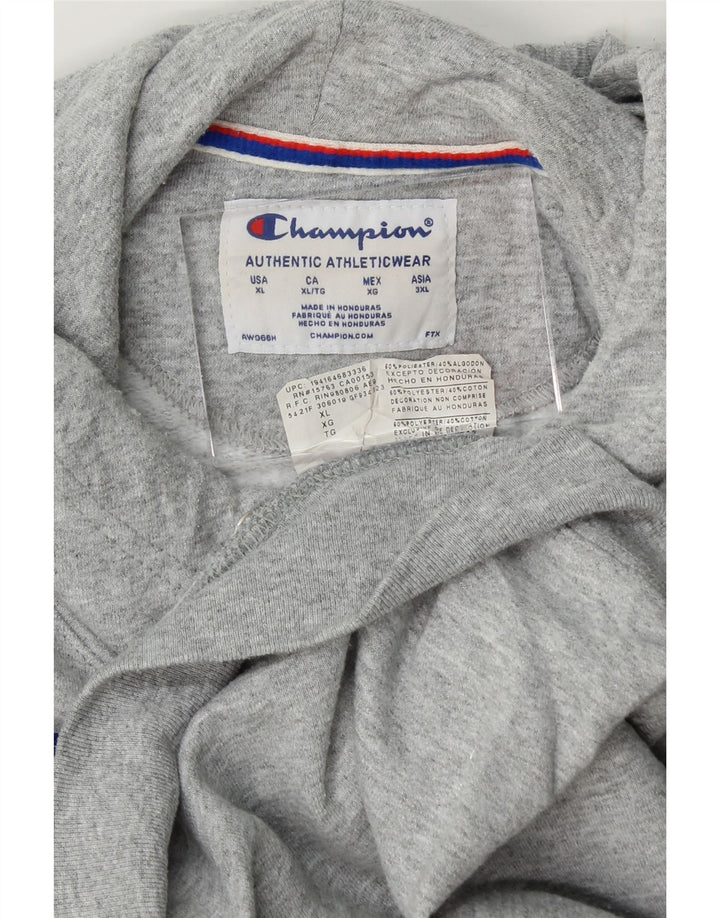 CHAMPION Mens Graphic Hoodie Jumper XL Grey Cotton Vintage Champion and Second-Hand Champion from Messina Hembry 