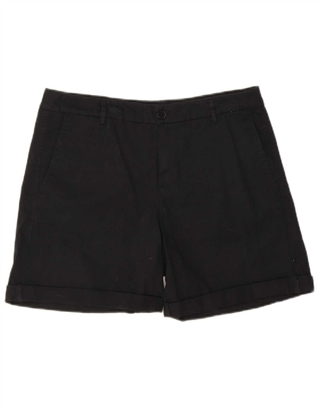 Benetton Womens Chino Shorts UK 12 Medium W32 Black