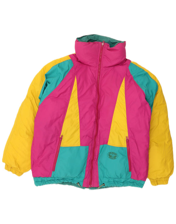 Винтажная мужская двусторонняя стеганая куртка UK 42 XL, разноцветная, с цветными блоками