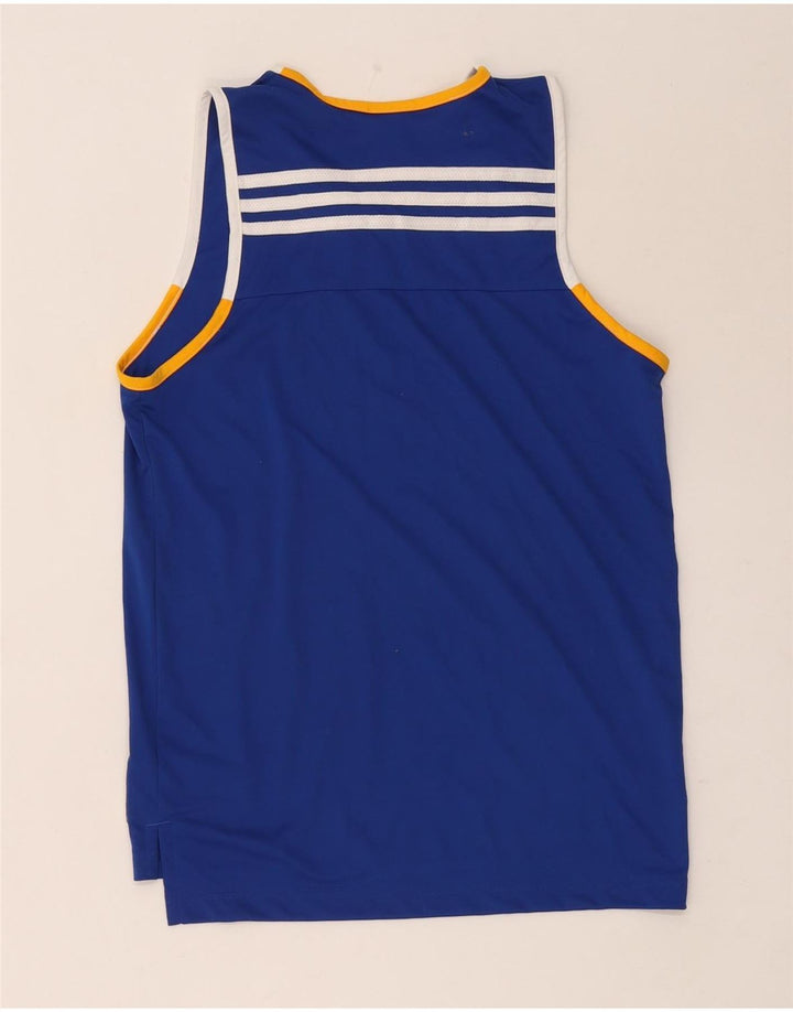 Adidas Boys Vest Top 13-14 Years Blue Polyester