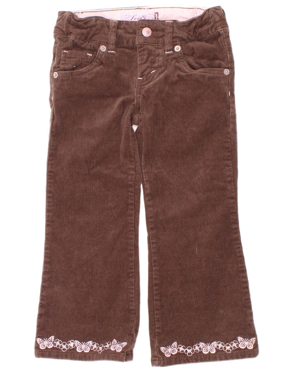 Levi's Pantalon large en velours côtelé pour fille 3-4 ans W22 L16 Marron Coton
