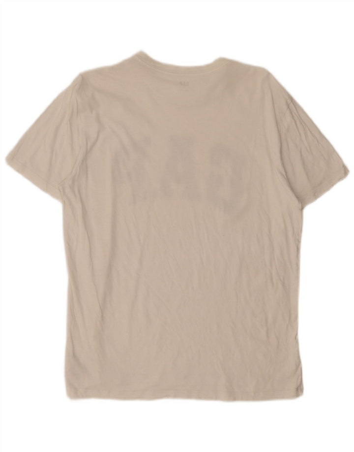 Gap Mens Graphic T-Shirt Top Medium White Cotton