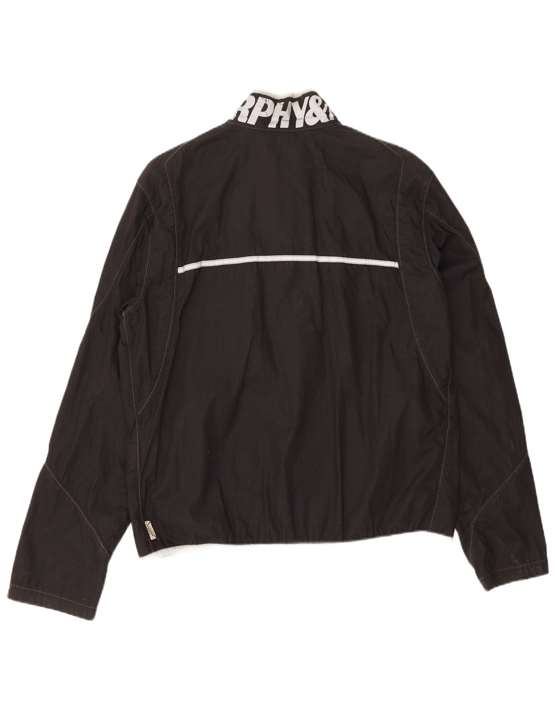 Murphy & Nye Womens Graphic Bomber Jacket UK 18 XL Black Cotton