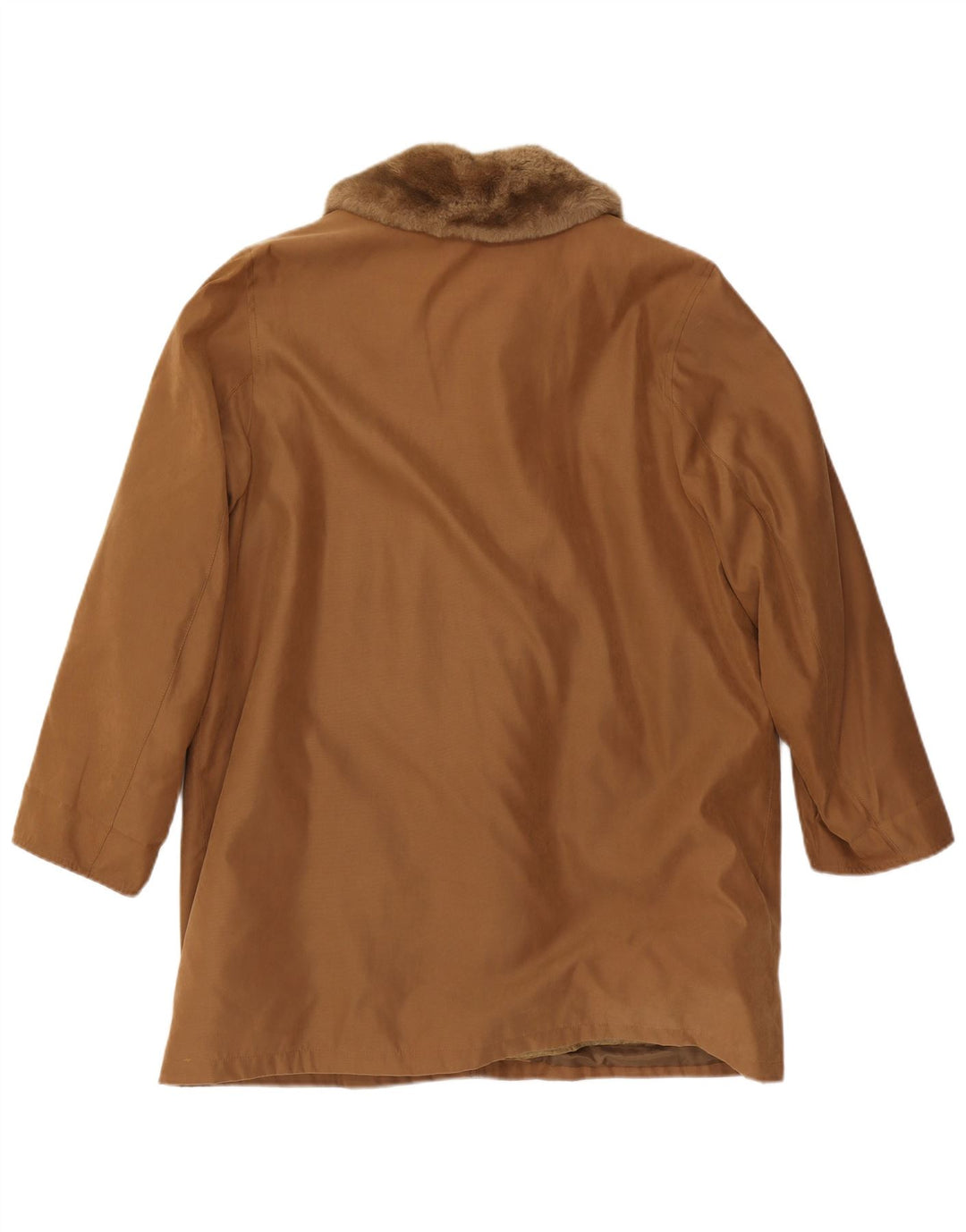 Cappotto Sherpa da donna VINTAGE UK 16 Grande poliestere marrone