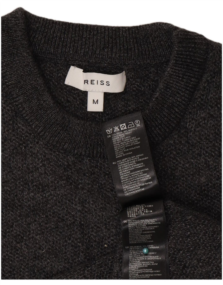 Reiss Dame sweater med rund hals DK 12 Medium Grey Flecked Wool