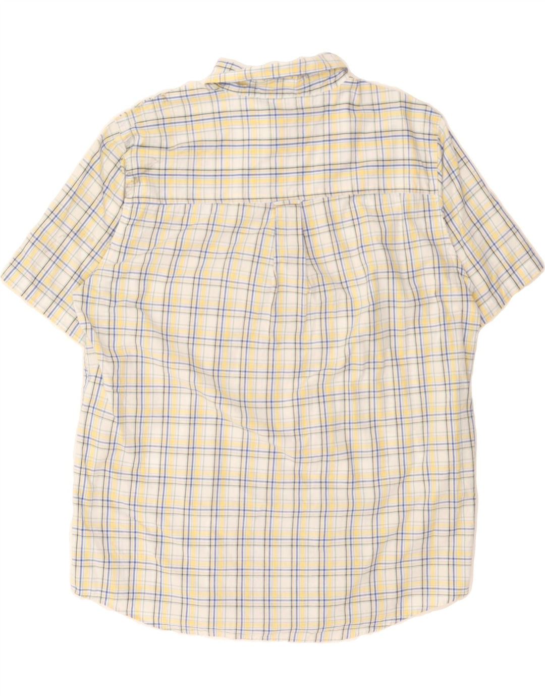 CHAPS Mens Short Sleeve Shirt XL Yellow Check Cotton Vintage Chaps and Second-Hand Chaps from Messina Hembry 