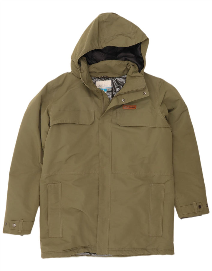 Columbia Mens Hooded Windbreaker Coat UK 40 Large Khaki Polyester