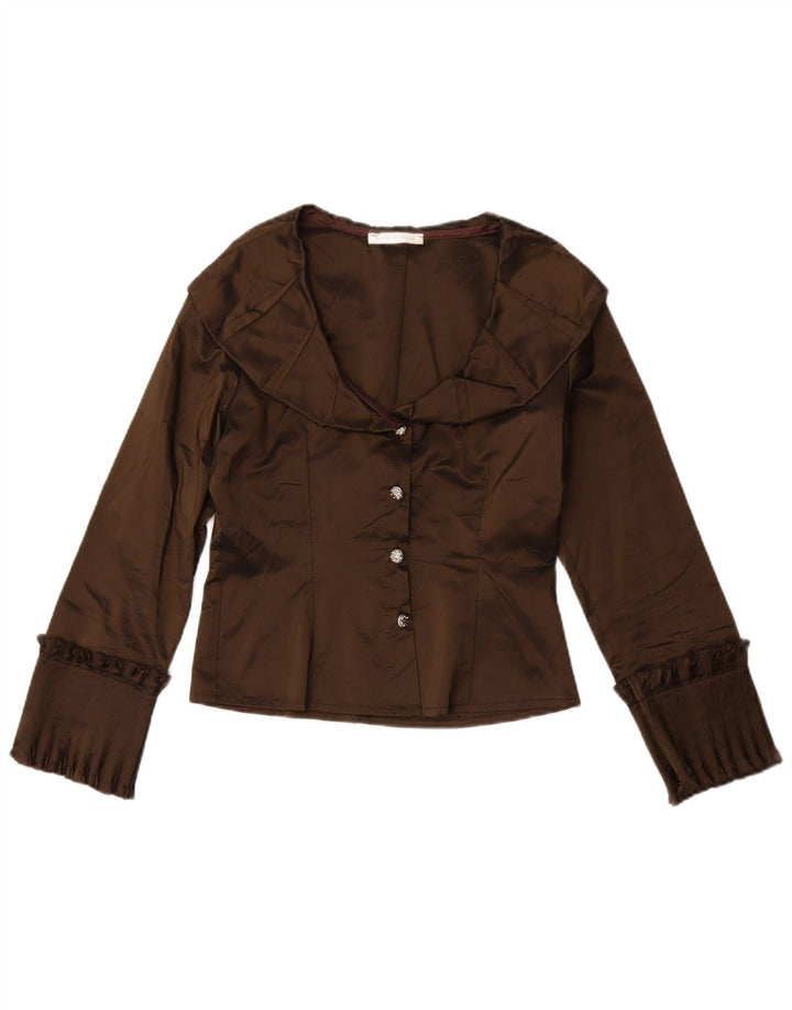 Vintage Womens 4 Button 2 Piece Skirt Set IT 44 Medium W30 Brown Acetate