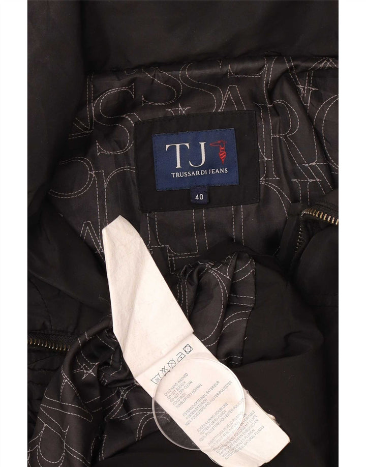 Trussardi Jeans Damen Wattierter Mantel IT 40 Small Schwarz Polyester