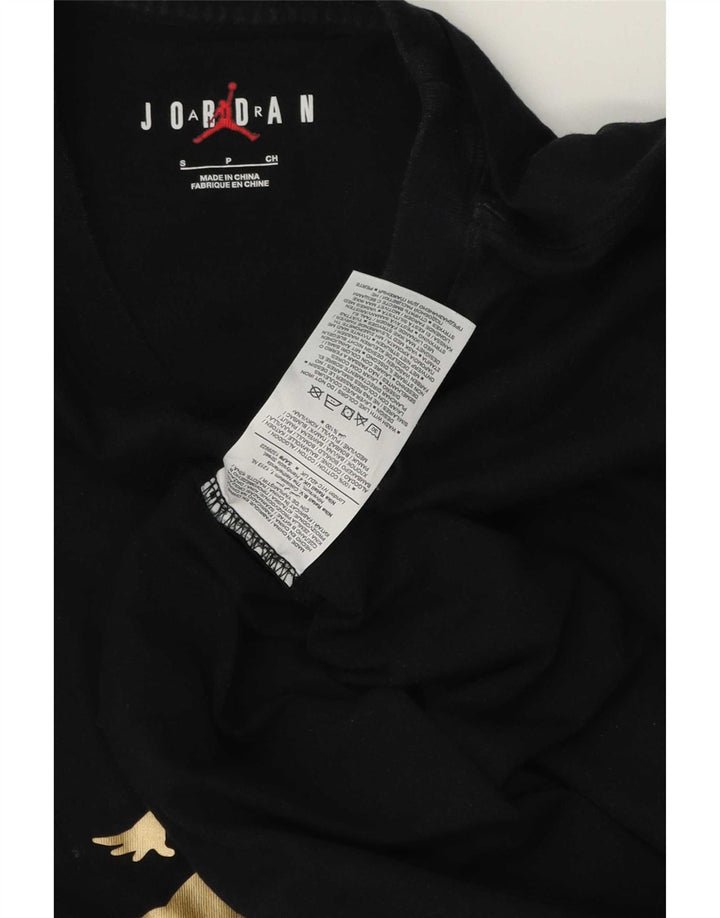 Jordan Mens Graphic T-Shirt Top Small Black Cotton