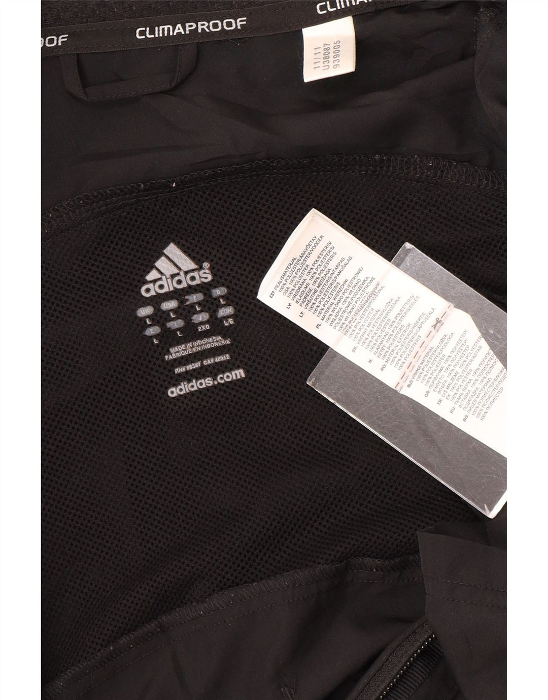 Мужская непромокаемая куртка Adidas UK 40, большая черная, полиэстер