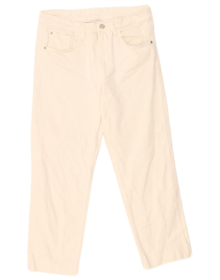 Massimo Dutti Damen-Cropped-Jeans EU 40 Medium W30 L24 Weiß