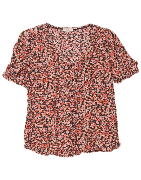 Fat Face Womens Short Sleeve Shirt Blouse UK 8 Small Multicoloured Floral