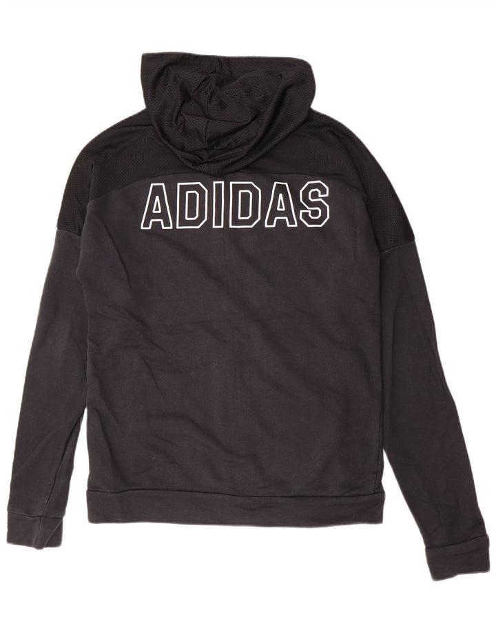 Adidas Mens Zip Hoodie Sweater Medium Black Cotton
