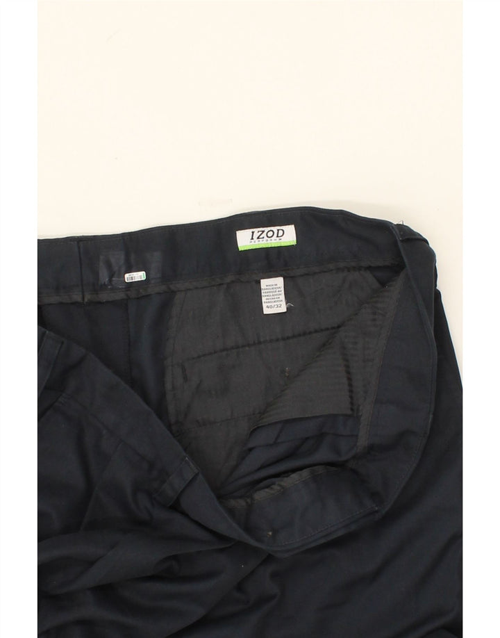 IZOD Mens Pegged Suit Trousers W40 L32 Navy Blue Polyester Vintage Izod and Second-Hand Izod from Messina Hembry 