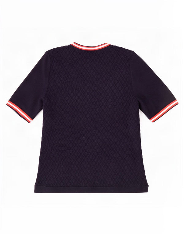 Tommy Hilfiger Chemisier Femme Top UK 14 Large Bleu Marine Viscose