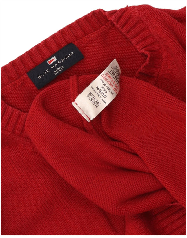 Pulover pentru bărbați Marks & Spencer, cu gâtul turn, roșu mediu, UK 38/40