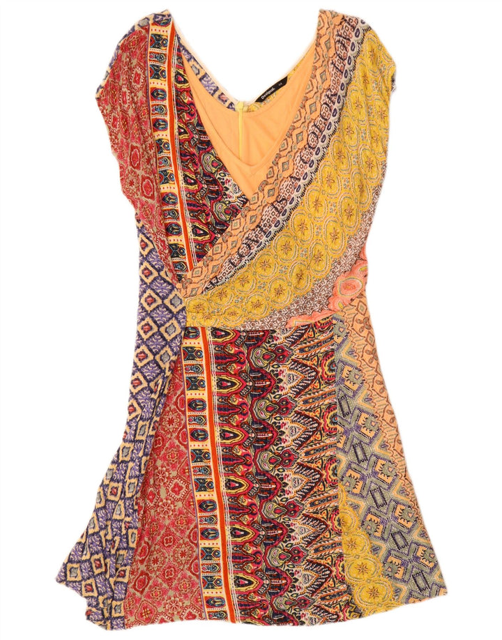 Desigual Womens A-Line Dress EU 44 XL Multicoloured Geometric