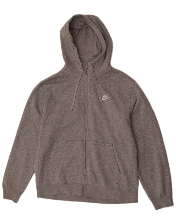 Nike Mens Regular Fit Zip Hoodie Sweater Large Grey Cotton