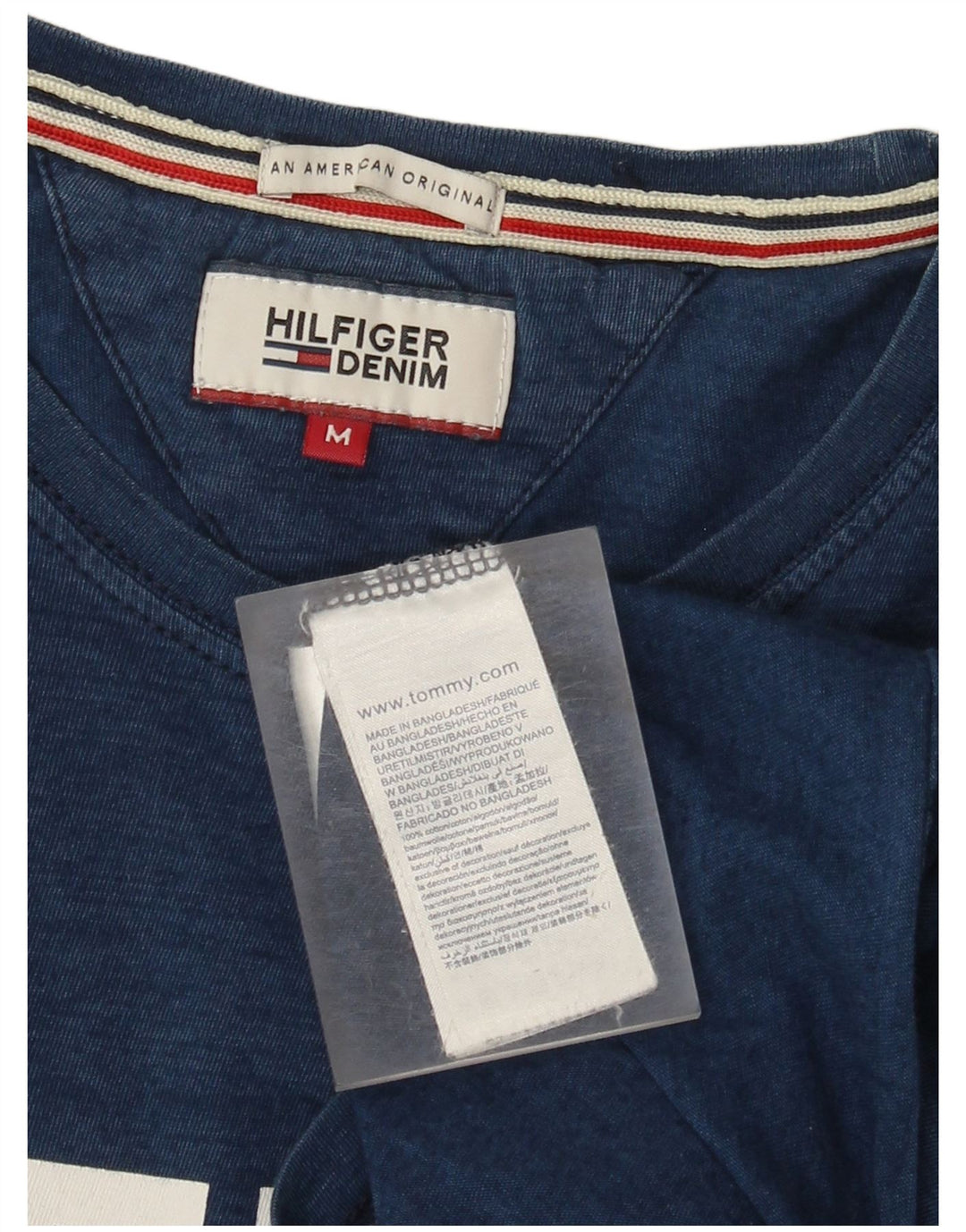 Tommy Hilfiger Mens Graphic T-Shirt Top Medium Navy Blue Cotton