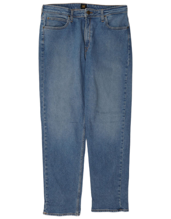 Lee Mens Carol Straight Jeans W33 L29 Blue Cotton