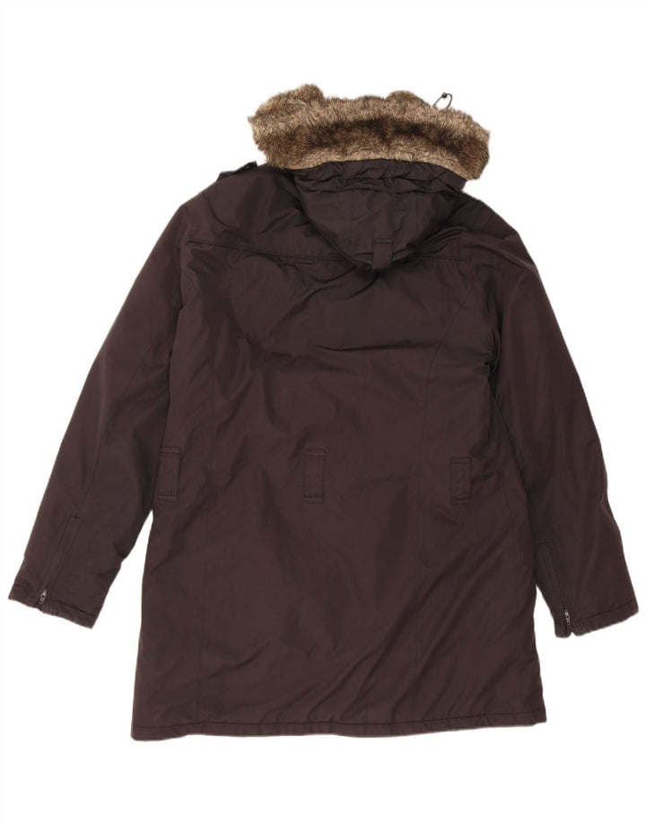 BARBOUR Womens Hooded Parka Jacket UK 14 Large Black Polyester