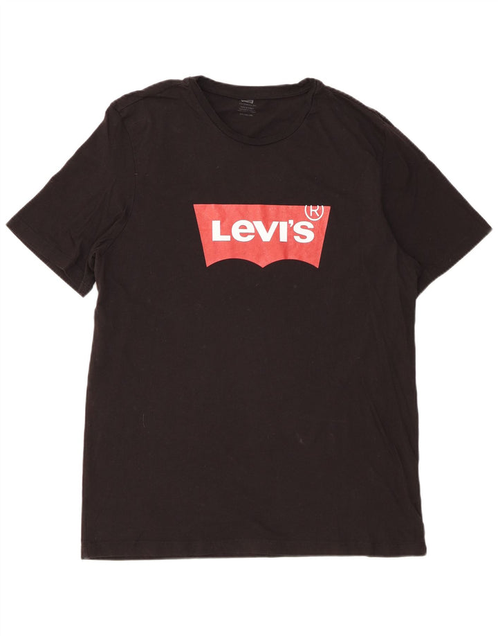 Levi's Mens Graphic T-Shirt Top 2XL Black Cotton
