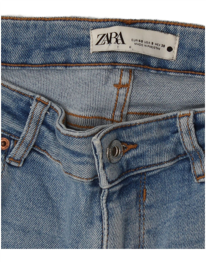 ZARA Womens Distressed Cropped Jeans EU 40 Medium W30 L23 Blue