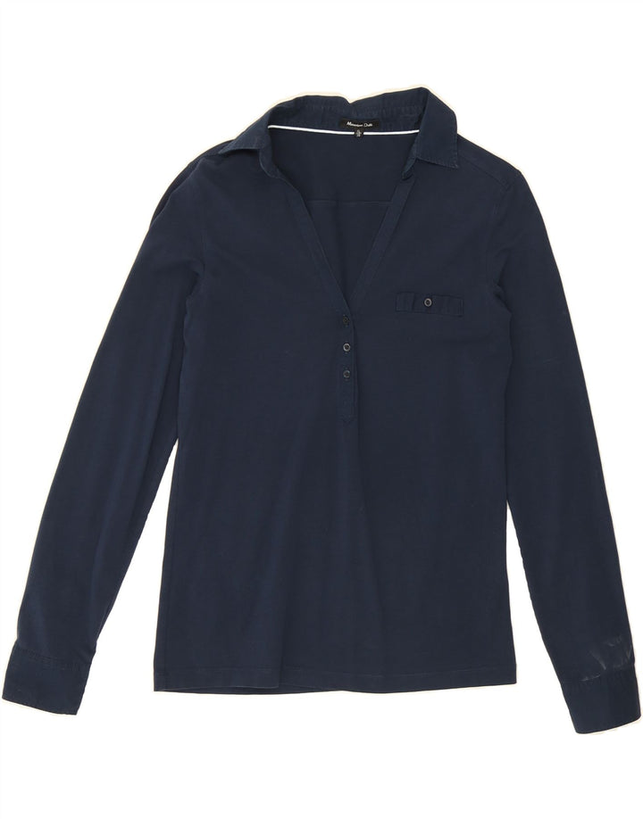 MASSIMO DUTTI Womens Pullover Shirt UK 18 XL Navy Blue Cotton Vintage Massimo Dutti and Second-Hand Massimo Dutti from Messina Hembry 