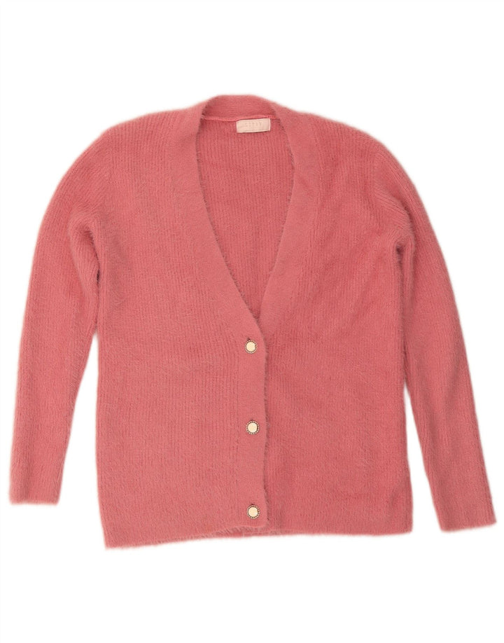 Lipsy Womens Cardigan Sweater UK 12 Medium Pink Nylon